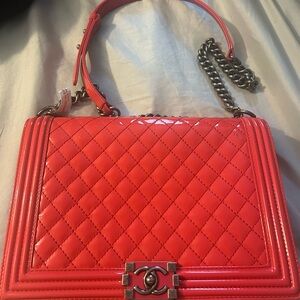 Large Hot pink Chanel Boy bag